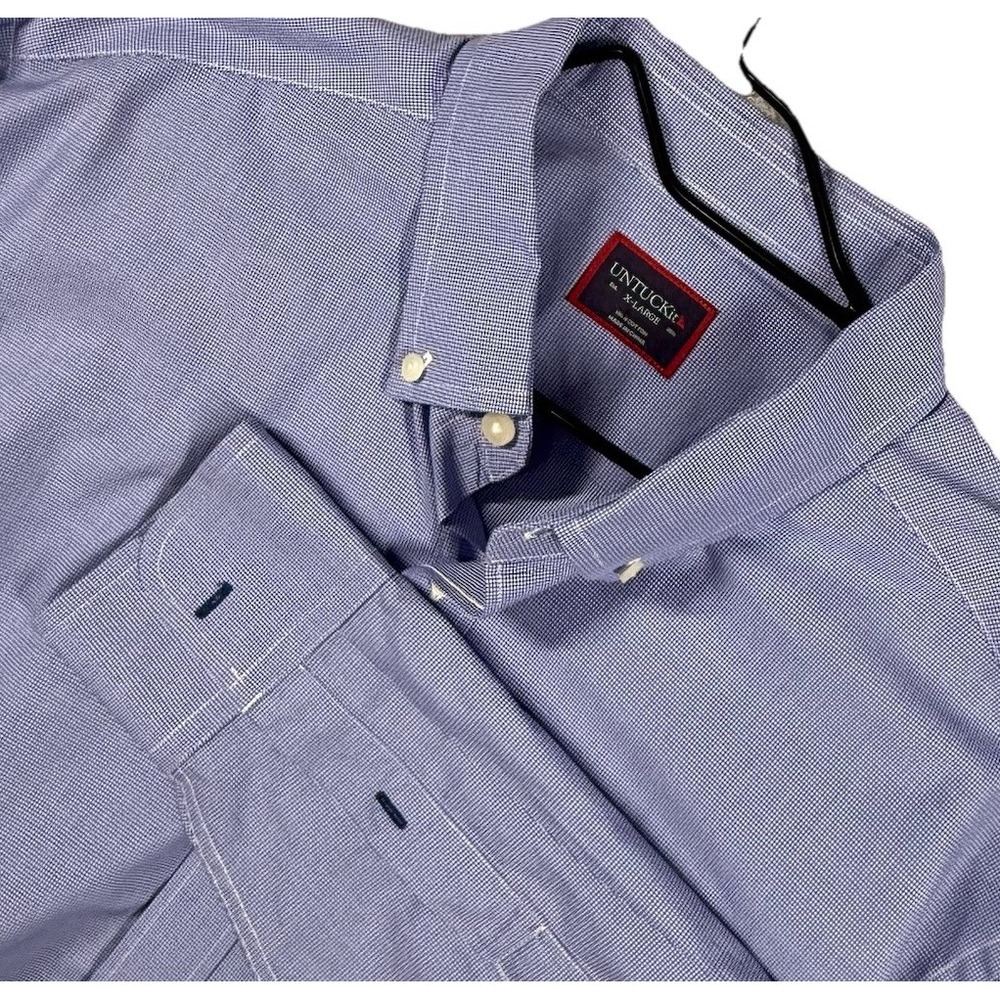 Untuckit‎ Rossese Performance Shirt Mens Size XL Gingham Check Stretch Button Up
